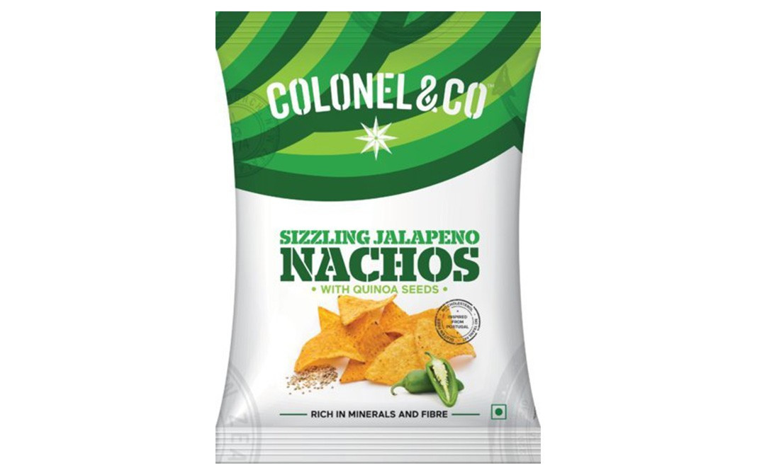 Colonel & Co Sizzling Jalapeno Nachos With Quinoa Seeds   Pack  60 grams